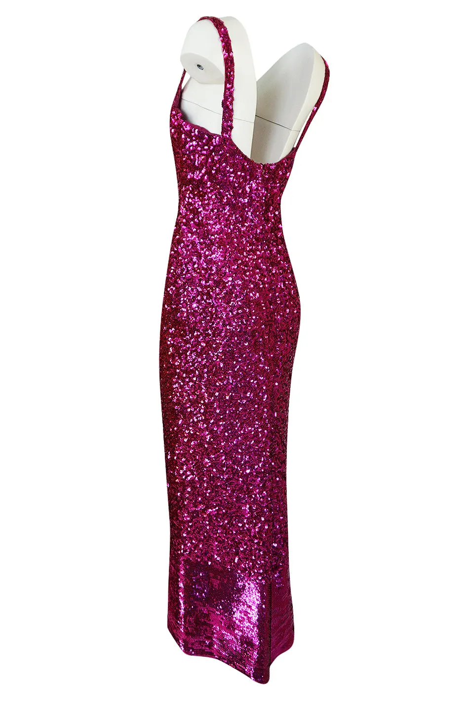 1950s Mr. Blackwell Demi-Couture Densely Covered Pink Sequin Dress