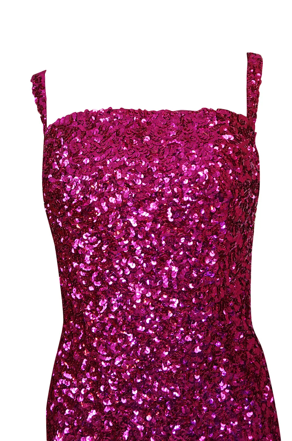 1950s Mr. Blackwell Demi-Couture Densely Covered Pink Sequin Dress