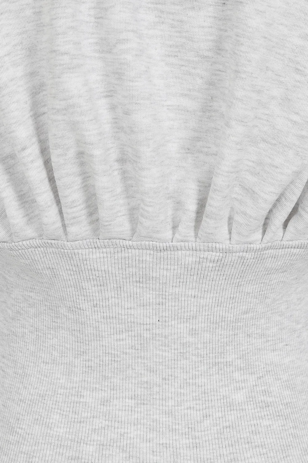 Ari Light Grey Ribbed Waist Hoodie Tracksuit Set