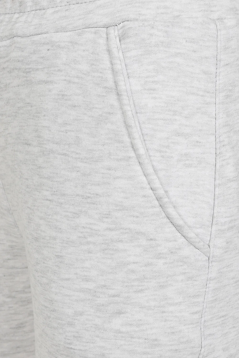 Ari Light Grey Ribbed Waist Hoodie Tracksuit Set