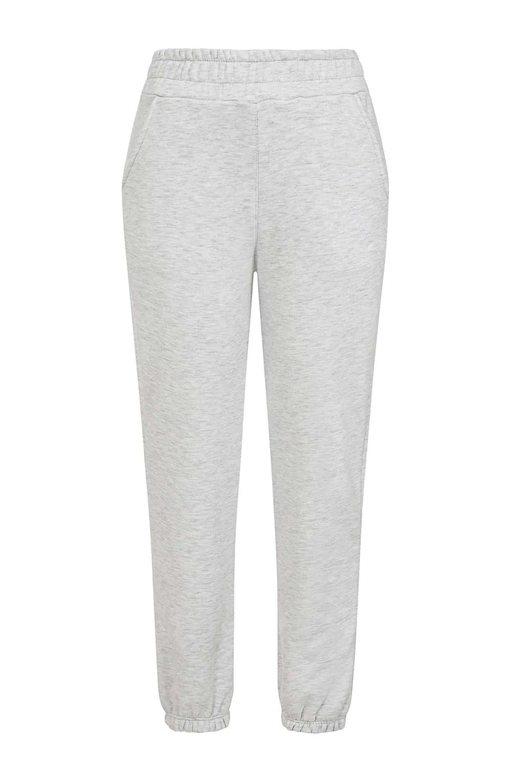 Ari Light Grey Ribbed Waist Hoodie Tracksuit Set