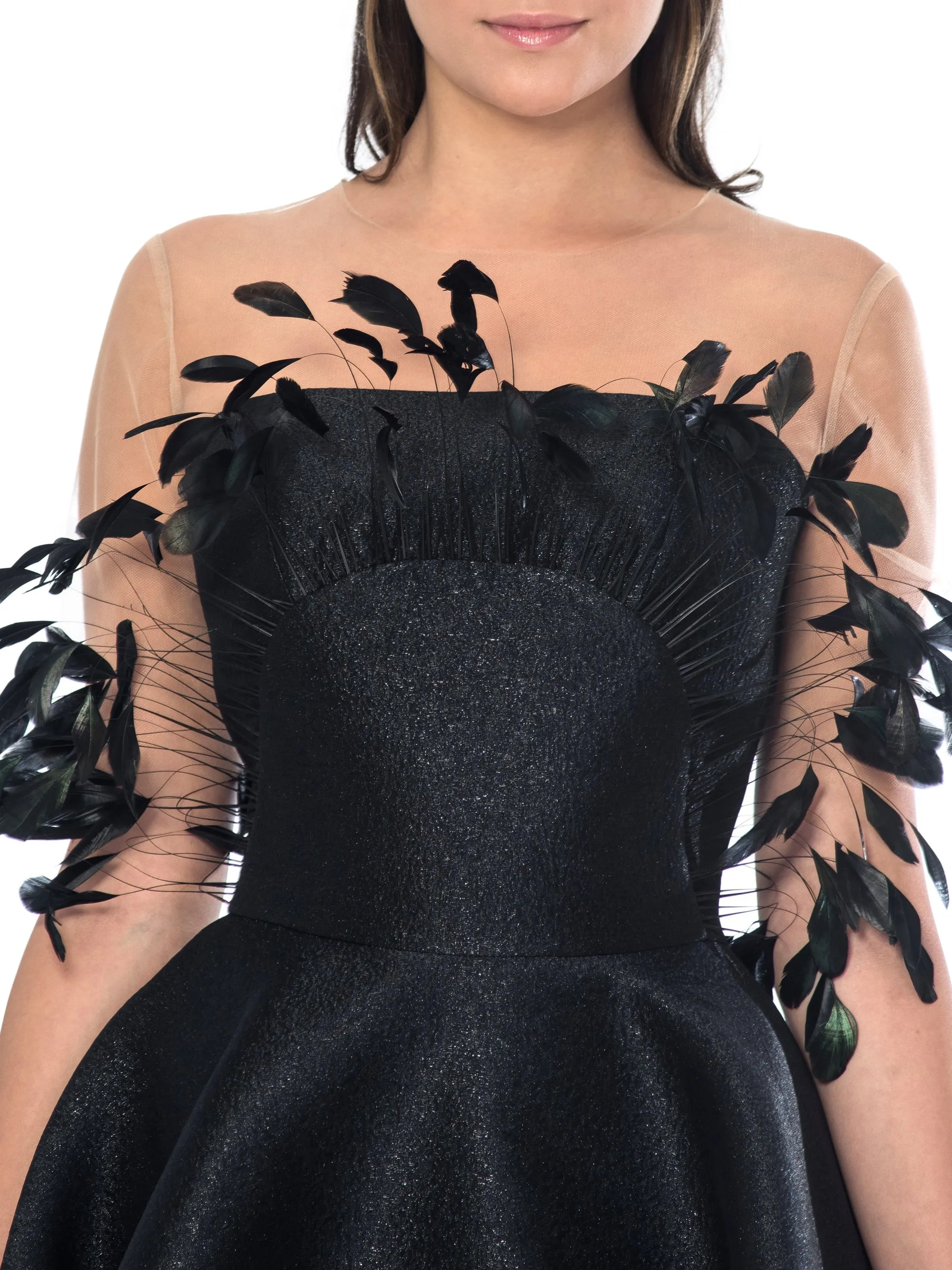 Black Fossacesia Tiered Gown
