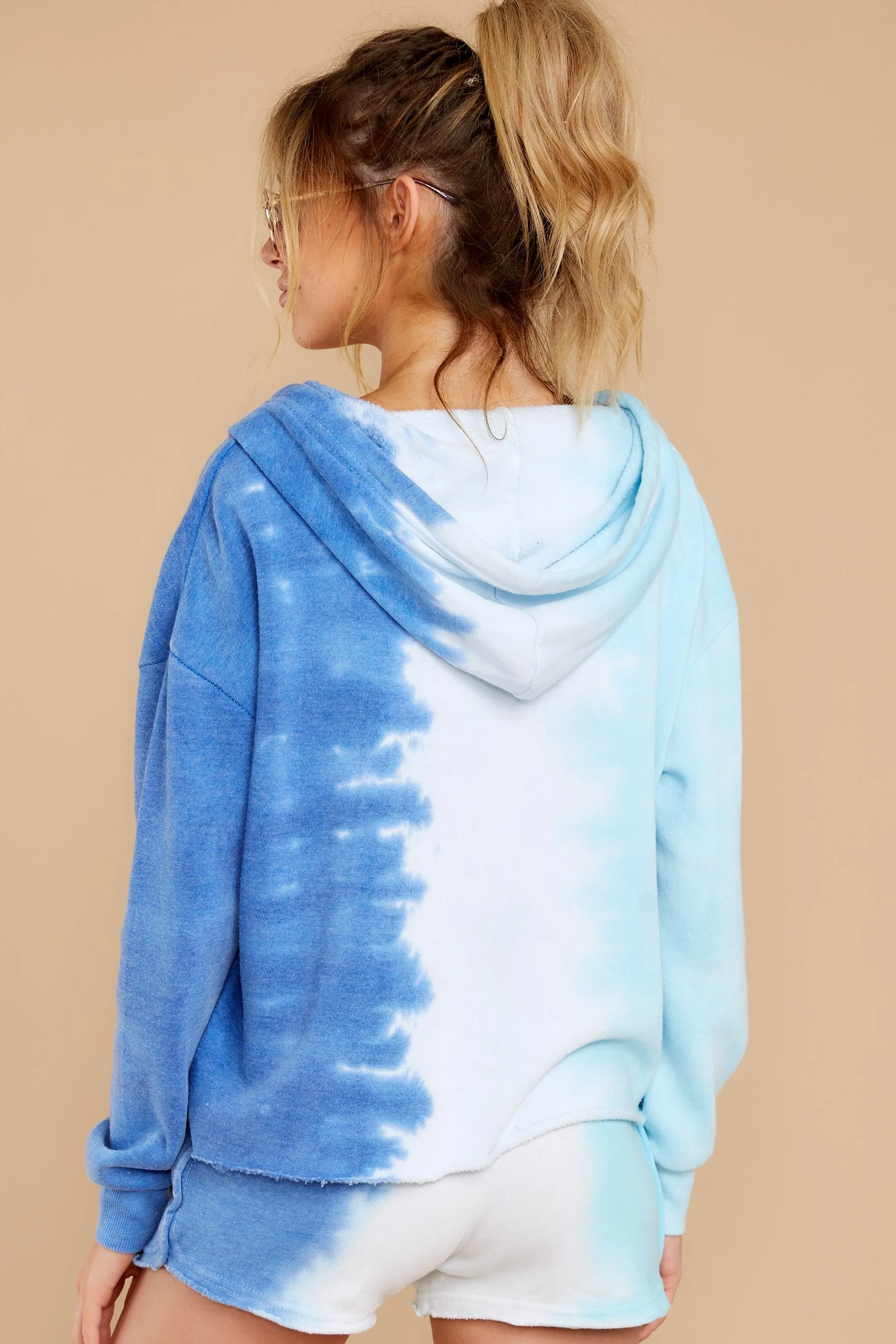 Boardwalk Overlook Blue Multi Tie Dye Hoodie