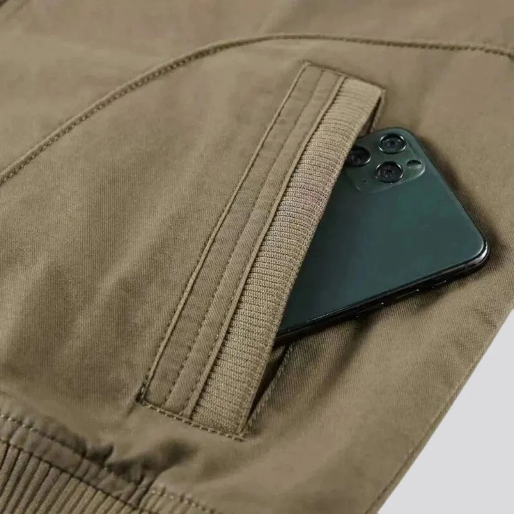 Bomber jean jacket for men