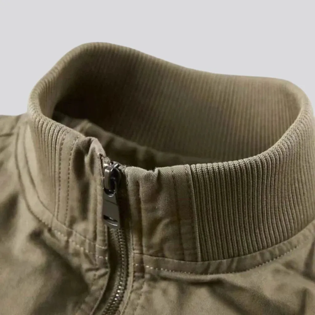 Bomber jean jacket for men