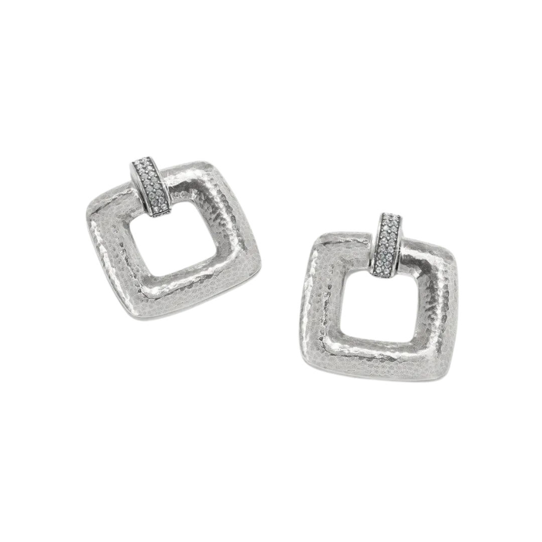 Brighton Women's Meridian Geo Dew Silver Earrings