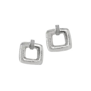 Brighton Women's Meridian Geo Dew Silver Earrings