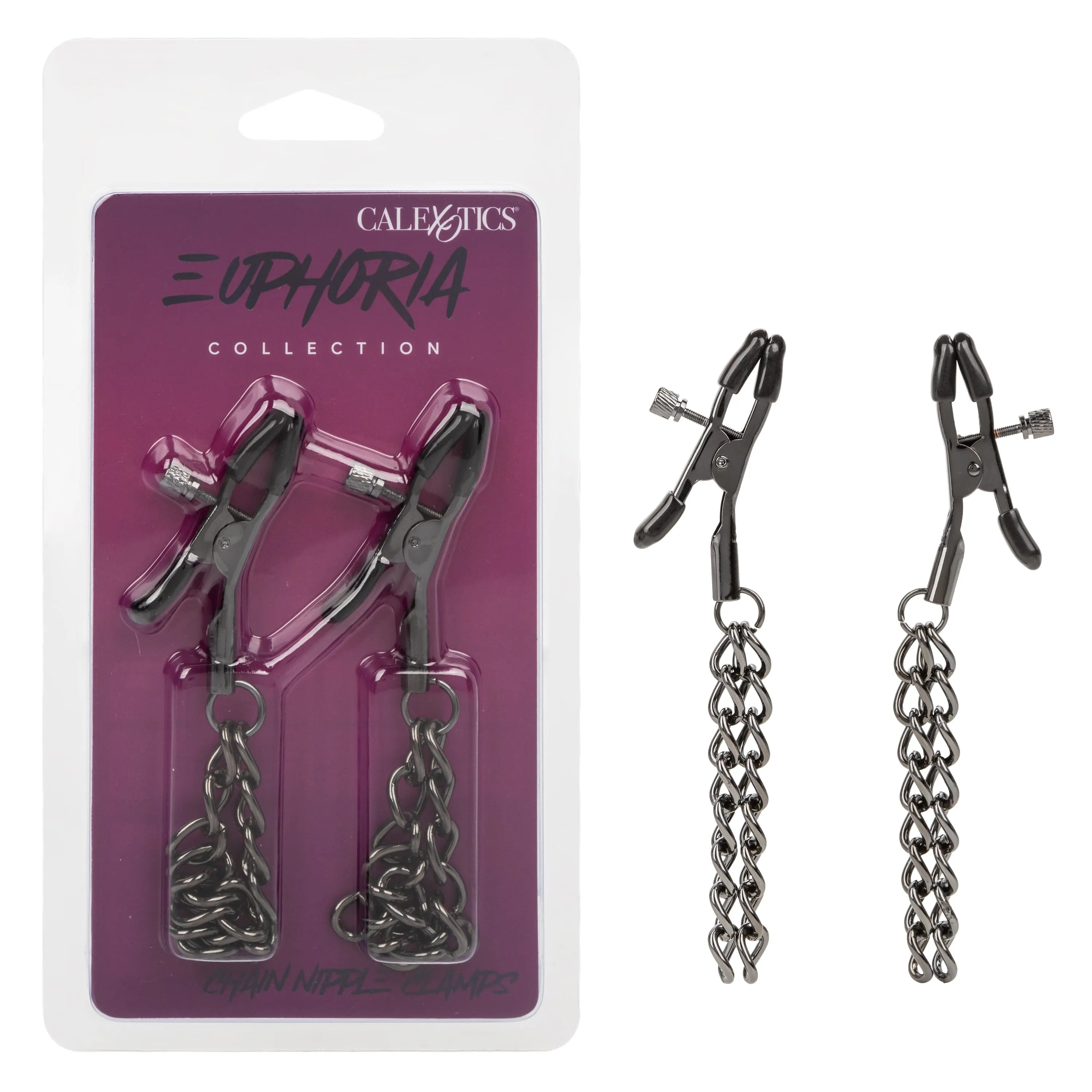 California Exotics - Euphoria Collection Chain Nipple Clamps (Black)