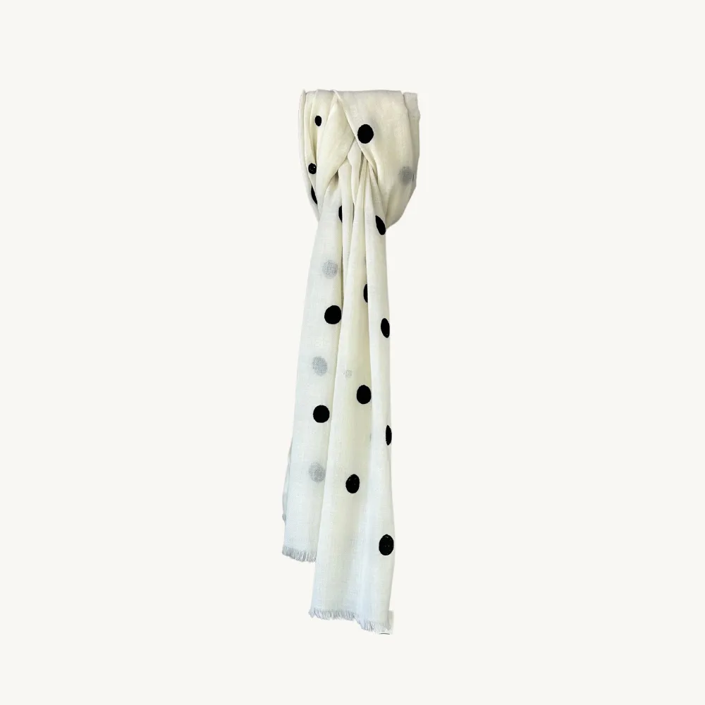 Citrus Big Dot Small Dot Scarf - Off White