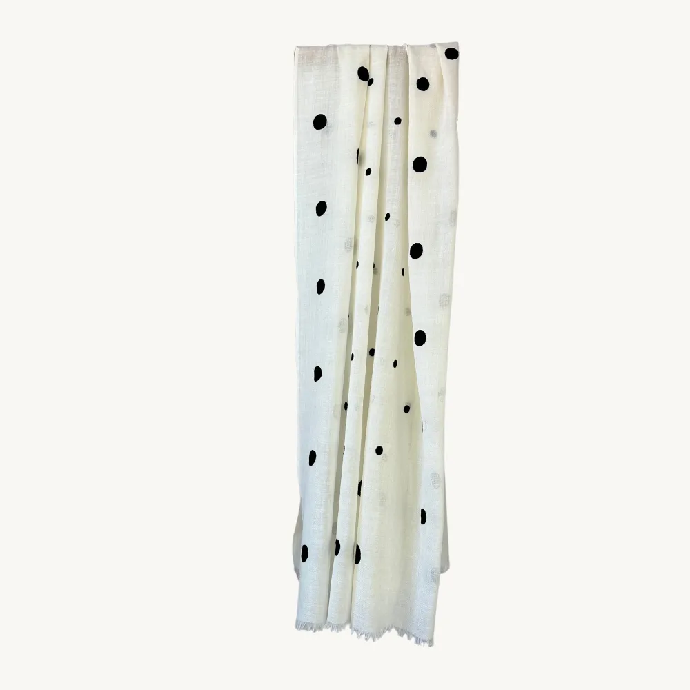 Citrus Big Dot Small Dot Scarf - Off White