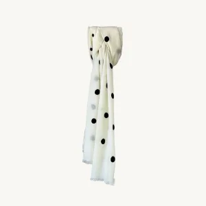 Citrus Big Dot Small Dot Scarf - Off White
