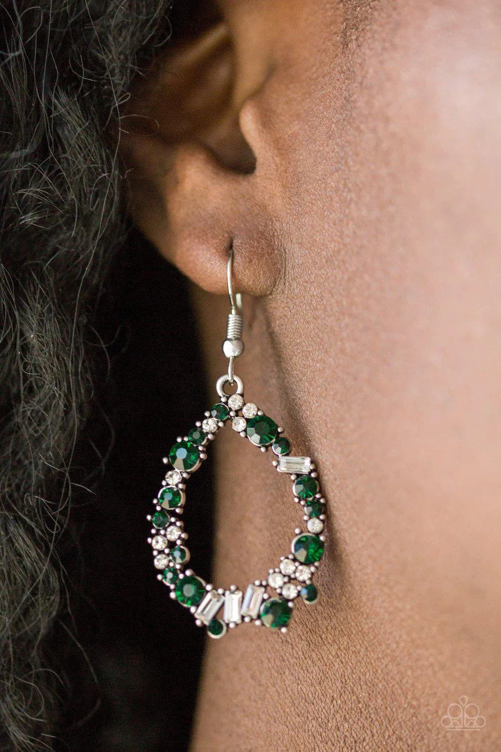 Crushing Couture Green Earrings - Paparazzi Accessories