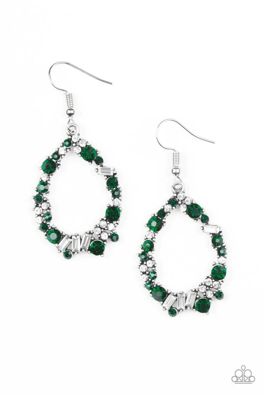 Crushing Couture Green Earrings - Paparazzi Accessories