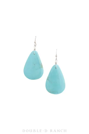 Earrings, Slab, Turquoise, Tabs, Artisan, Contemporary, 1486