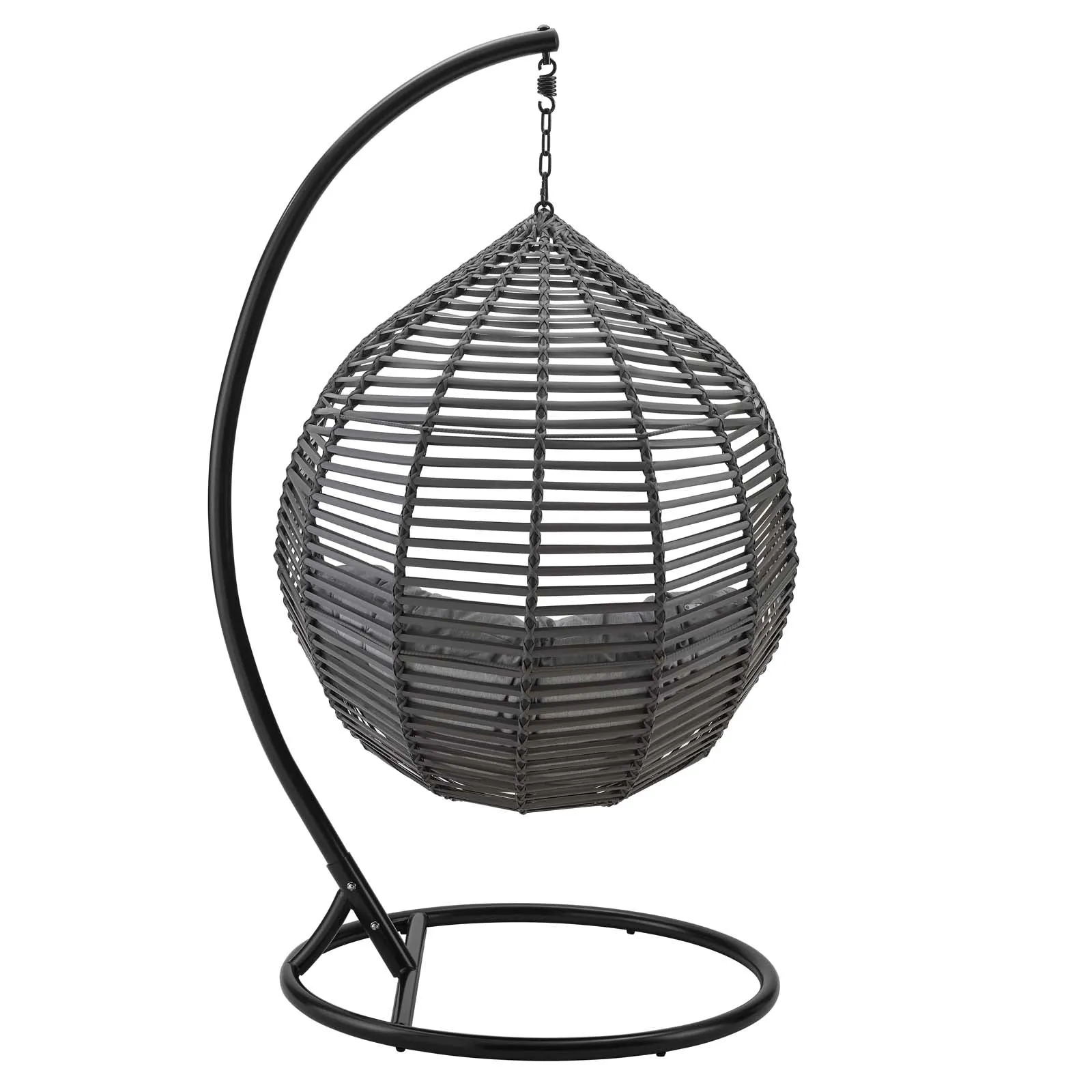 Garner Teardrop Outdoor Patio Swing Chair Gray Gray EEI-3614-GRY-GRY