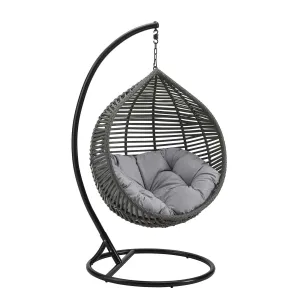 Garner Teardrop Outdoor Patio Swing Chair Gray Gray EEI-3614-GRY-GRY