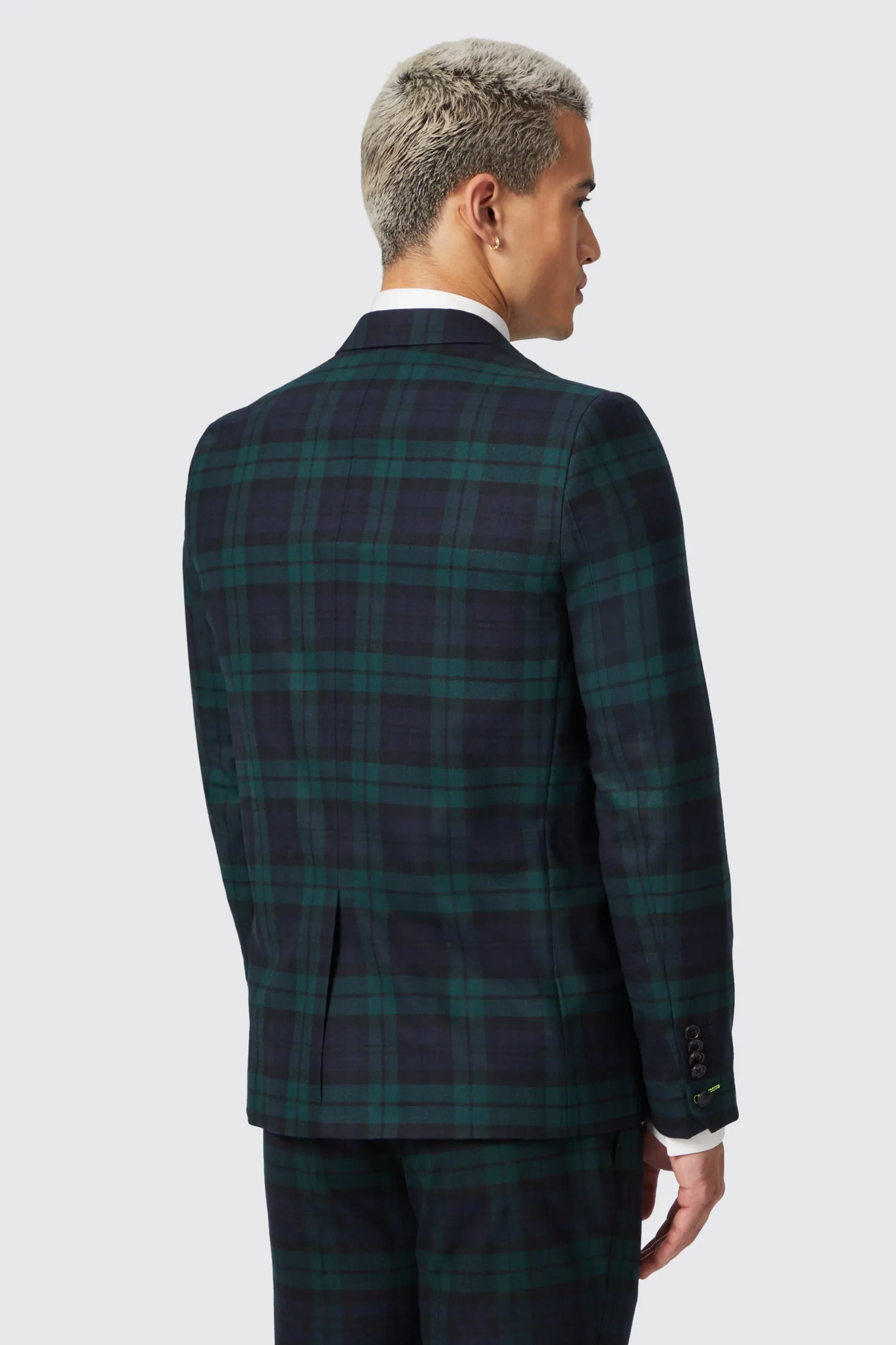 Ginger Skinny Fit Green Tartan Jacket