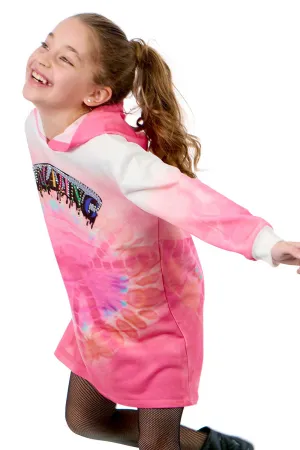 Girls Tie Dye Hoodie Sweatshirt Dress