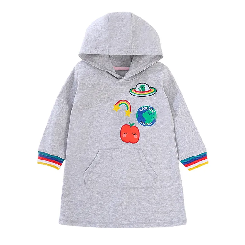 Grey Sweatshirt Hoodie Dress