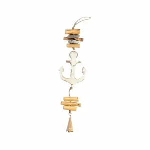 Handcrafted Hanging Distressed White Anchor Chime