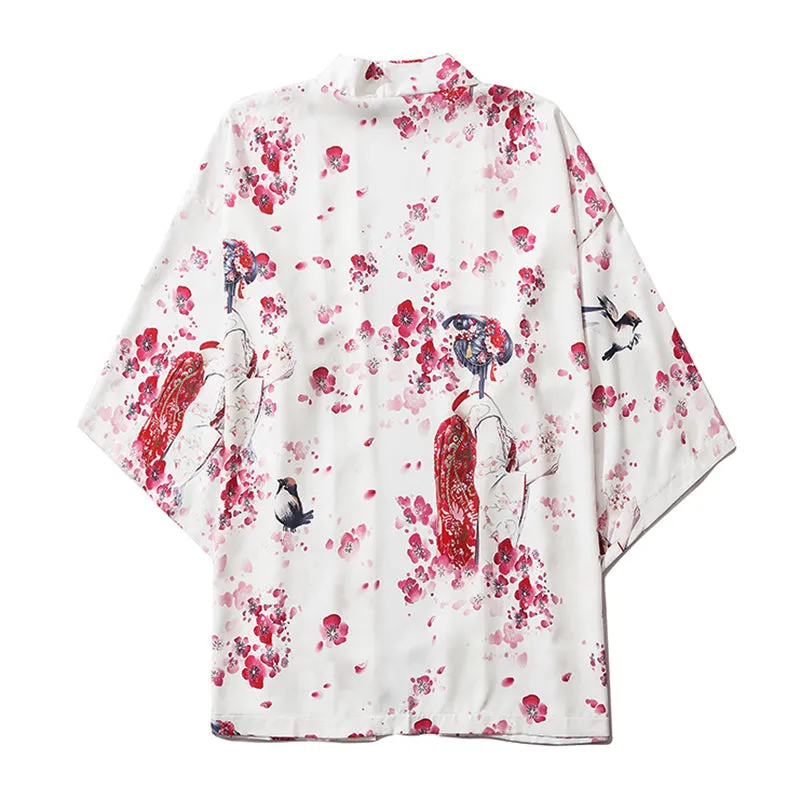 Japanese Sakura Cherry Blossom Print Kimono