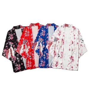 Japanese Sakura Cherry Blossom Print Kimono