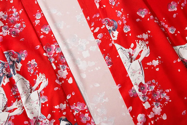 Japanese Sakura Cherry Blossom Print Kimono