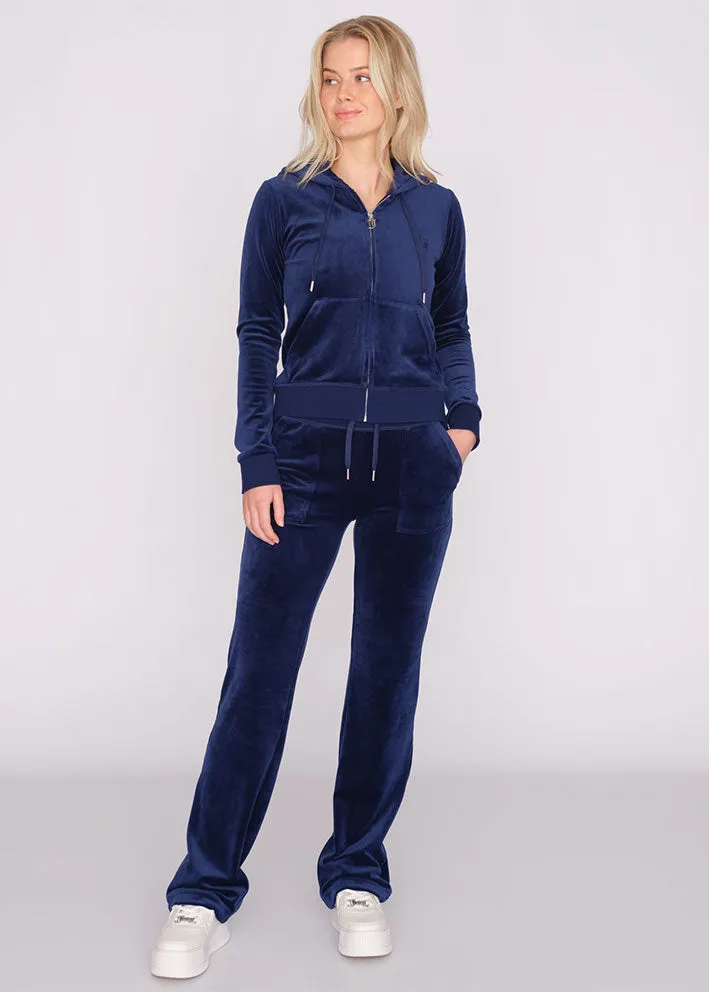 Juicy Couture Del Ray Pocket Velour Bukser - Blue Depths