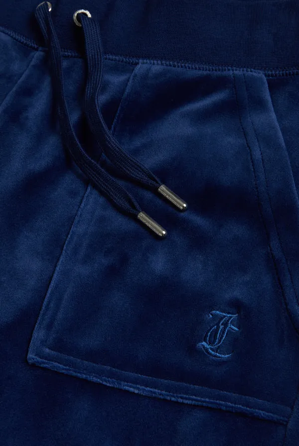 Juicy Couture Del Ray Pocket Velour Bukser - Blue Depths