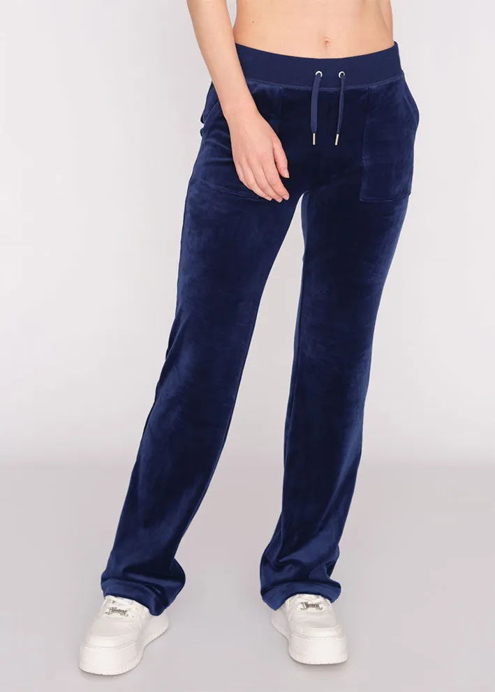 Juicy Couture Del Ray Pocket Velour Bukser - Blue Depths