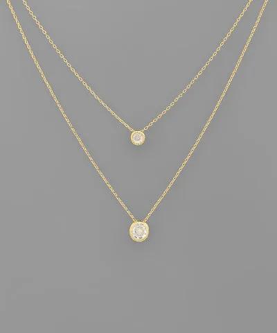 Krista Double Round Crystal Necklace