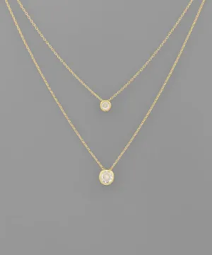 Krista Double Round Crystal Necklace