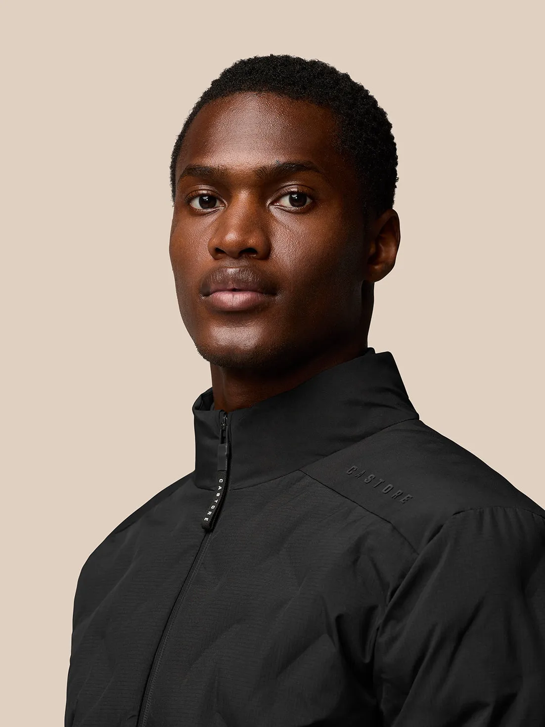 Men's Quilts Long Sleeve Lightweight Wadded Zip Jacket - Black