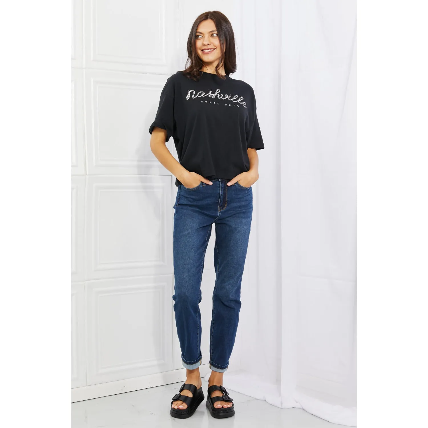 mineB Nashville Music City Graphic Crop Top