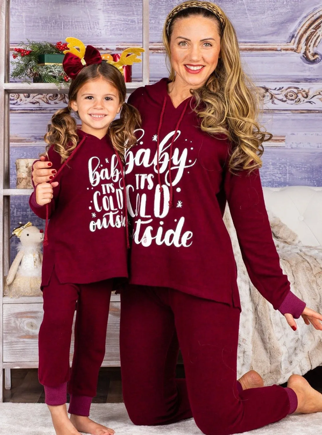 Mommy and Me Baby It's Cold Outside Loungewear Set