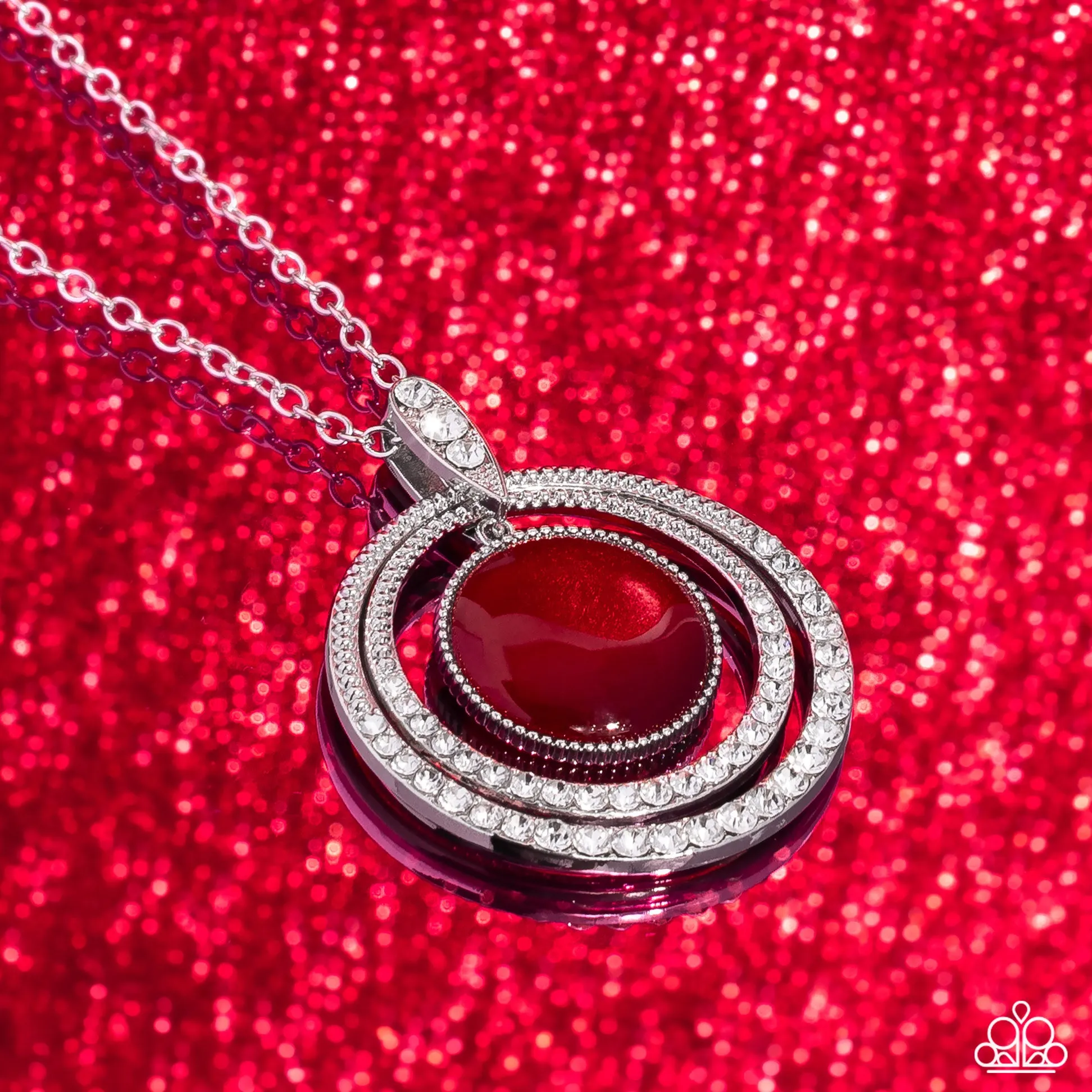 Paparazzi Cats Eye Couture Red Necklace & Earring Set