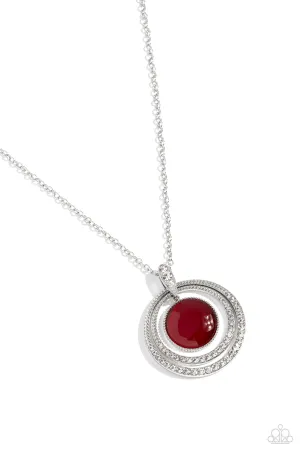 Paparazzi Cats Eye Couture Red Necklace & Earring Set