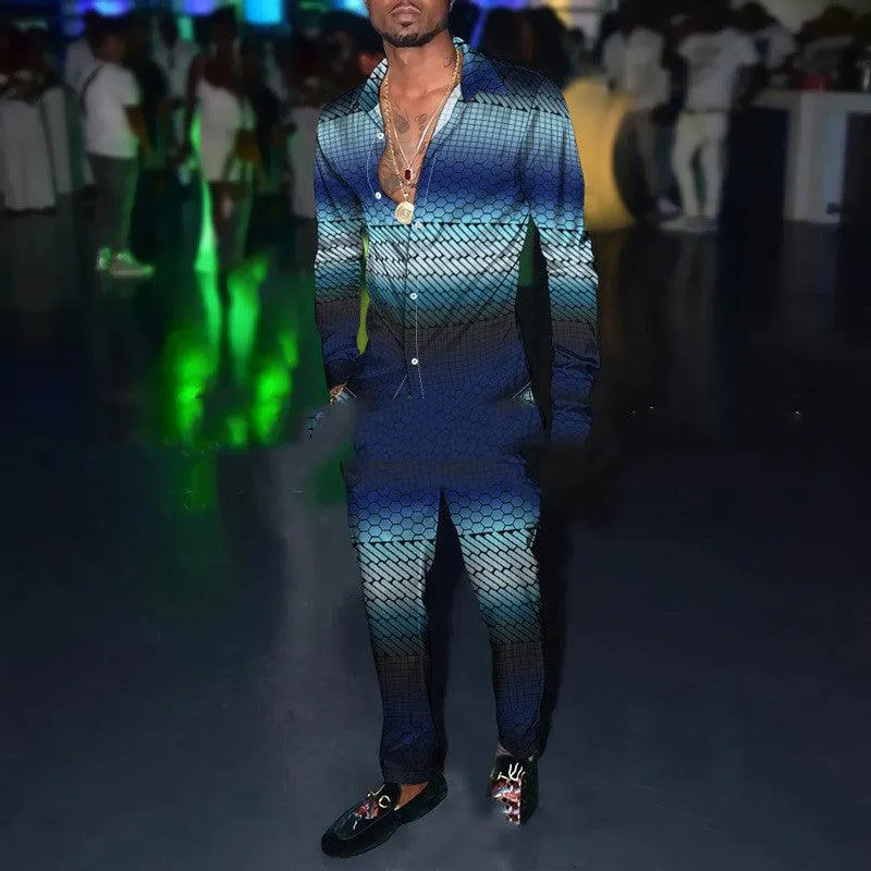 Personalized Trendy Men's Suit 3D Gradient