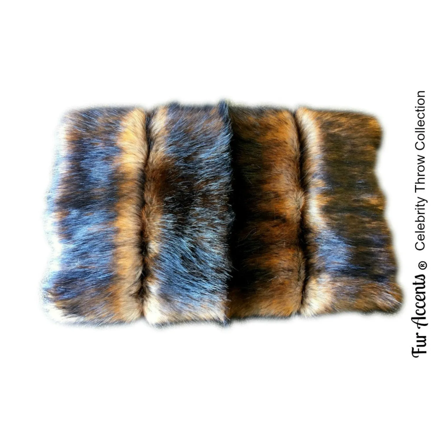 Plush Pieced Fur Throw Blanket, Rich Brown, Brown Minky Cuddle Reverse, Bedspread, Luxury Fur, Cuddle Fur Lining, Fur Accents, USA