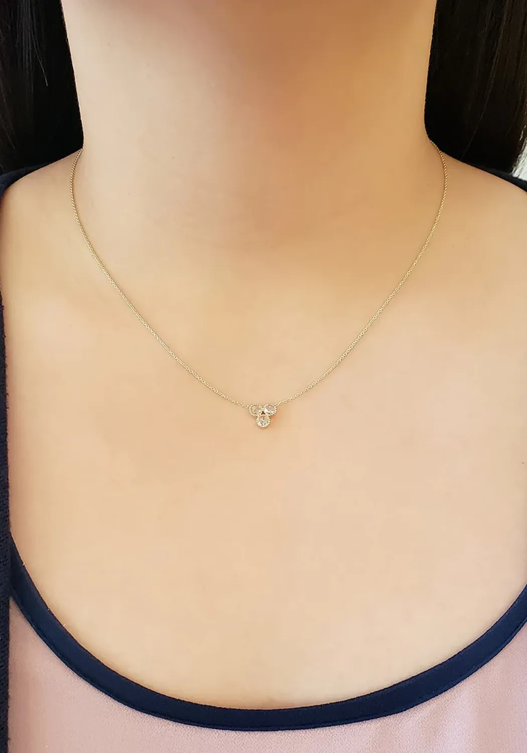 Sethi Couture Grace 18KWG Triple Cluster Diamond Necklace