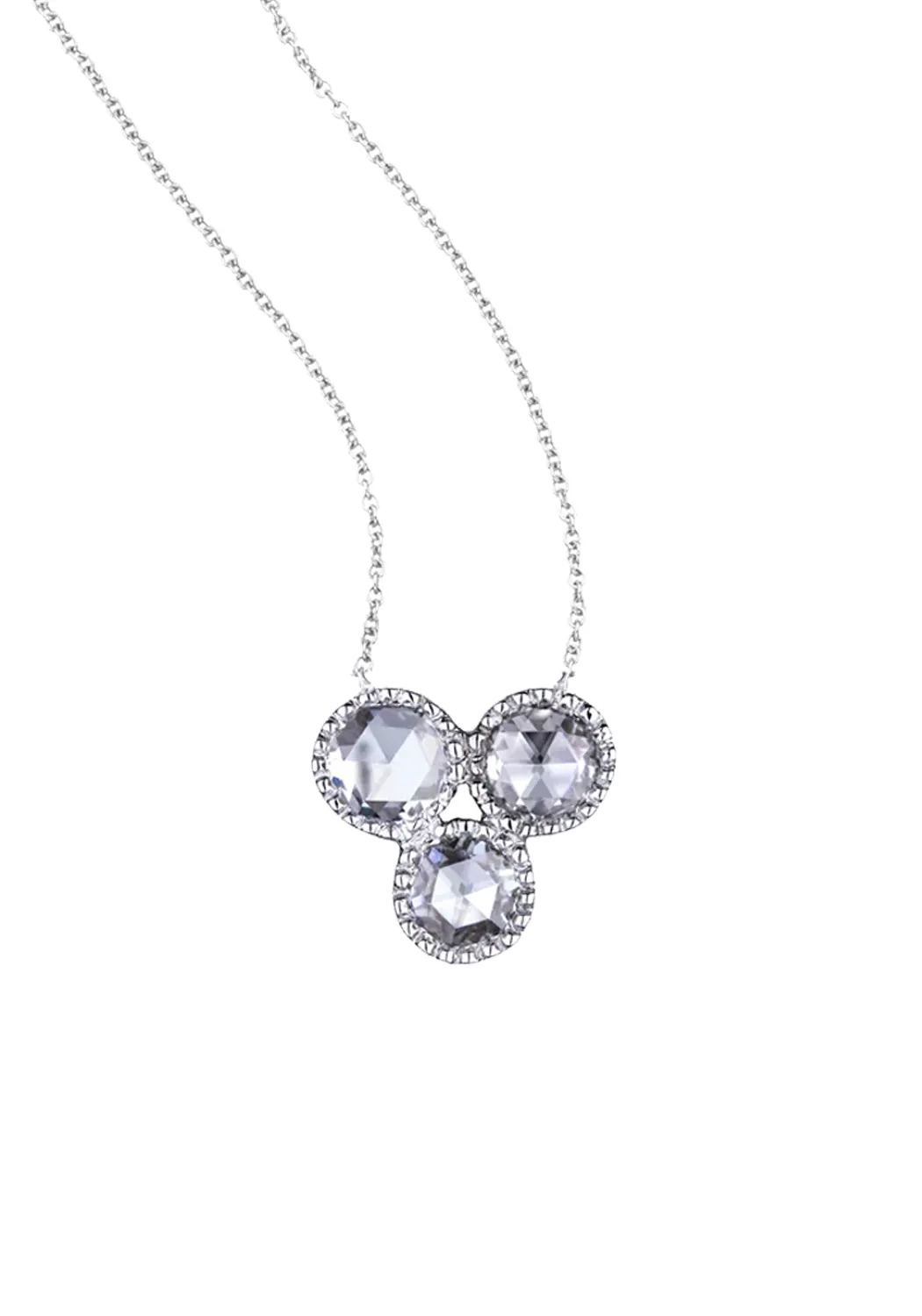 Sethi Couture Grace 18KWG Triple Cluster Diamond Necklace