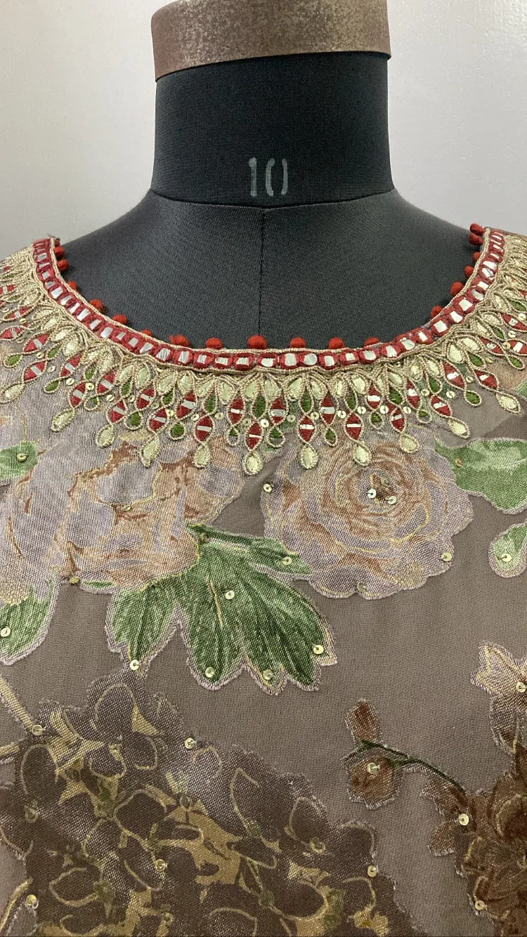Trendy Brown Sharara Full Set