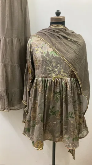 Trendy Brown Sharara Full Set