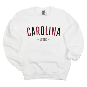 University of South Carolina Star Arch Crewneck Fleece in White