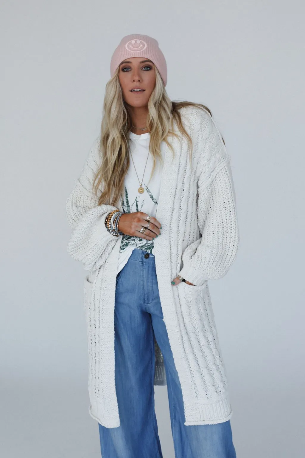 Warm Embrace Chunky Knit Cardigan - Cream