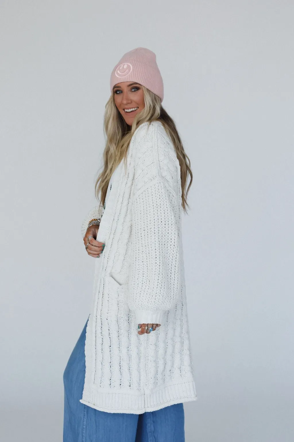 Warm Embrace Chunky Knit Cardigan - Cream
