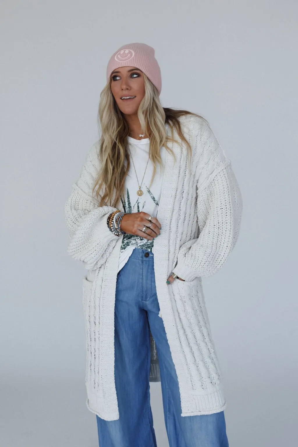 Warm Embrace Chunky Knit Cardigan - Cream