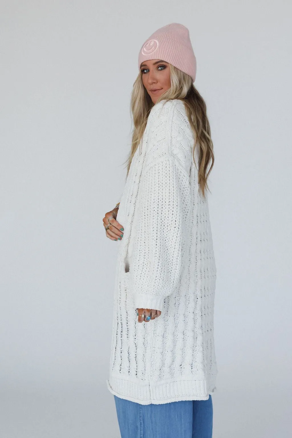 Warm Embrace Chunky Knit Cardigan - Cream