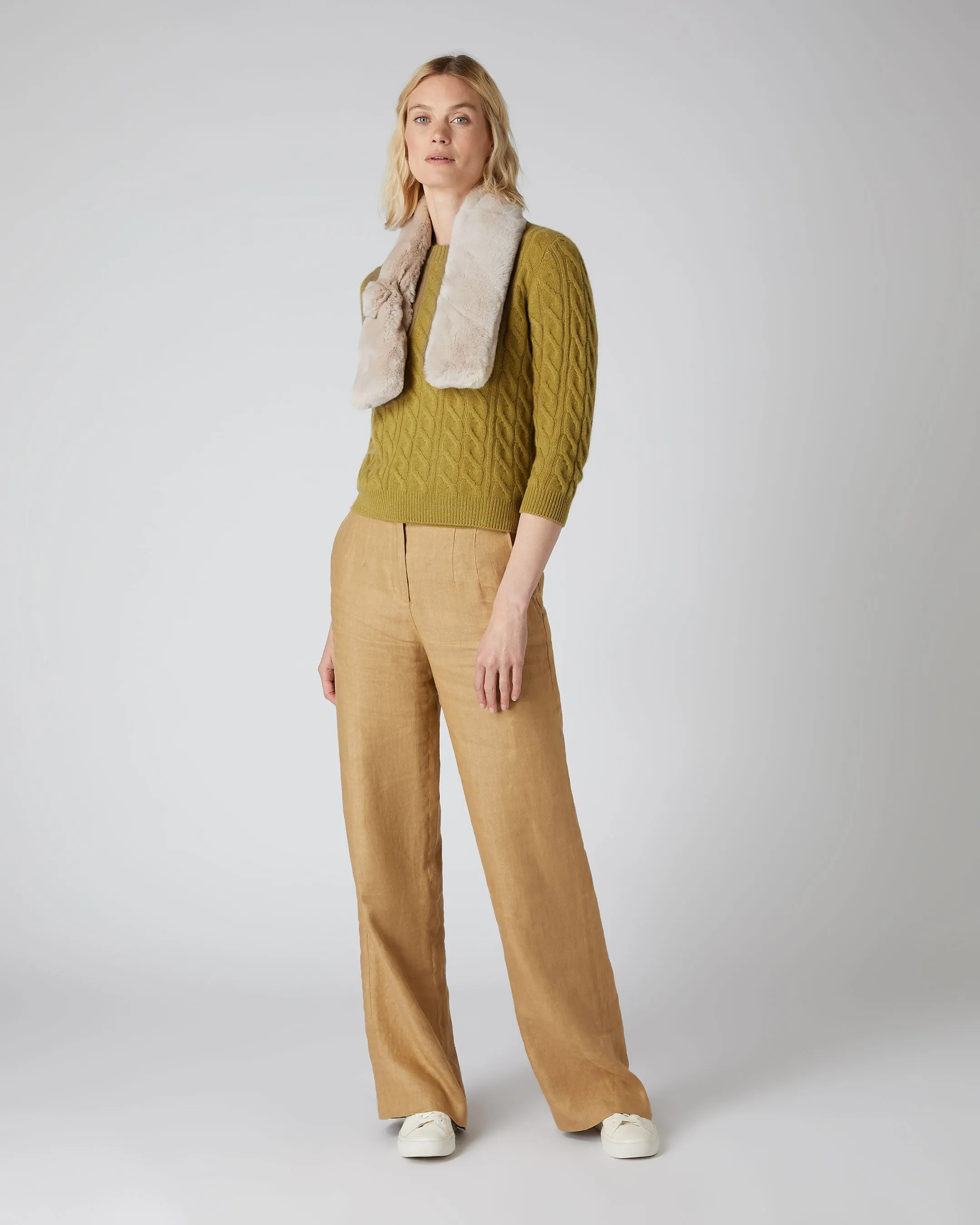 Women's Fur Neck Warmer Sand Brown